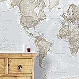Riesiges Wandbild Weltkarte, 232 x 158 cm neutral