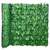 Künstliche Efeu Garten Sichtschutz, künstliche Hecken Zaun und Faux Ivy Vine Leaf Dekoration für Outdoor-Dekor, Garten, 0.5x3m