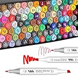 100 Farben Marker Stifte Set, Graffiti Pens Doppelspitze Alkohol-Pinsel Marker, Für Studenten Künstler Manga Design Schule Drawing Illustration NMH-100W