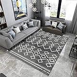 ZGYZ Moderner Teppich für Wohnzimmer und Schlafzimmer - Graue und gelbe Farbe Short Hair Rug Design,B,120×160