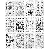 QINREN 12 Stück Buchstaben Schablone Letter Templates Stencil für DIY-scrapbook, Malerei, Zeichnen, Bastelzubehör,17.8 * 10.2cm