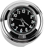 PiniceCore wasserdichte 22/25 mm Motorrad-Lenkerhalterung Zifferblatt Uhr für Harley (schwarz)