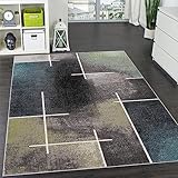 Paco Home Designer Teppich Kariert Modern Trendig Meliert Eyecatcher in Grau Türkis Grün, Grösse:120x170