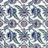 Cerames Kelebek- Bunte türkische Wandfliesen, 1 Packung- 0,48m2 (12 Stück), Iznik Keramikfliesen mit Muster, 20x20, ideal für die Küche oder das Badezimmer