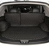 Auto Leder All-Inclusive-Kofferraummatte für Jeep Renegade 2016-2023, Wasserdicht Kratzfest Vollabdeckung Kofferraumschutz AutozubehöR,Black-Beige