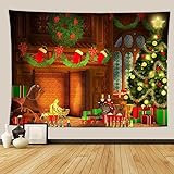 Weihnachtsbaum Tapisserie Weihnachtsgeschenk Kamin Weihnachten Bauernhaus Dekoration Küche Wanddecke D9 200x150cm