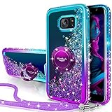 Miss Arts für Galaxy S6 Hülle,[Silverback] Mädchen Glitzern Handyhülle Hülle mit Ringständer, Cover TPU Bumper Silikon Flüssigkeit Treibsand Clear Schutzhülle für Samsung Galaxy S6 -LIL