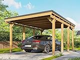 CASTELLANE Carport aus Holz - 373 x 555-1 Auto - Carport - autoklavbehandelt - einfache Montage - inklusive Bitumenpapp
