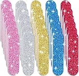 Mini-Nagelfeilen, 100 Stück, Pailletten, doppelseitig, bunt, Einweg-Nagelfeilen für natürliche Nägel, Reisegröße, Nagelfeile, Maniküre-Set für Damen, Maniküre-Werkzeuge, Heimsalon, 5 Farb