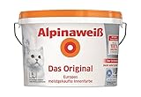 Alpinaweiß Das Original – optimal deckende und ergiebige weiße Wandfarbe – mit Spritz-Schutz-Formel – 1 L